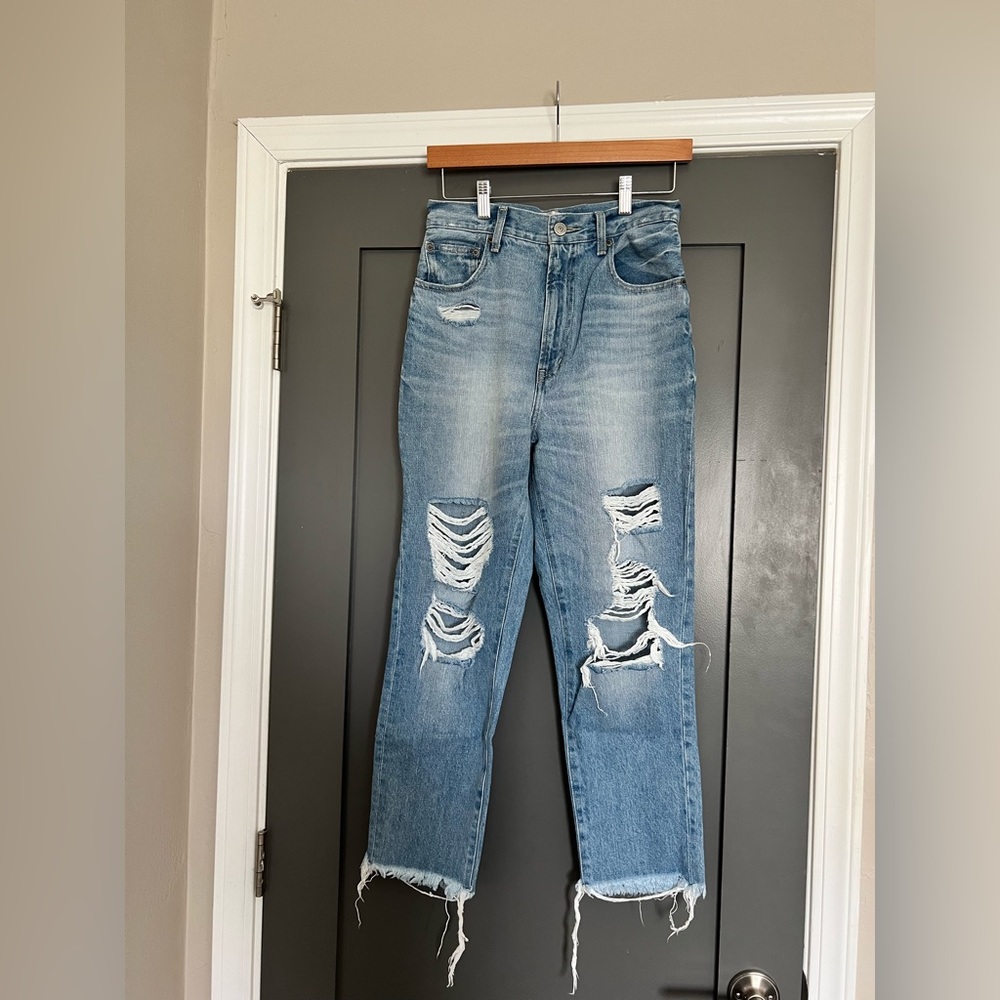 Azul by Moussy High-Rise Distressed Denim